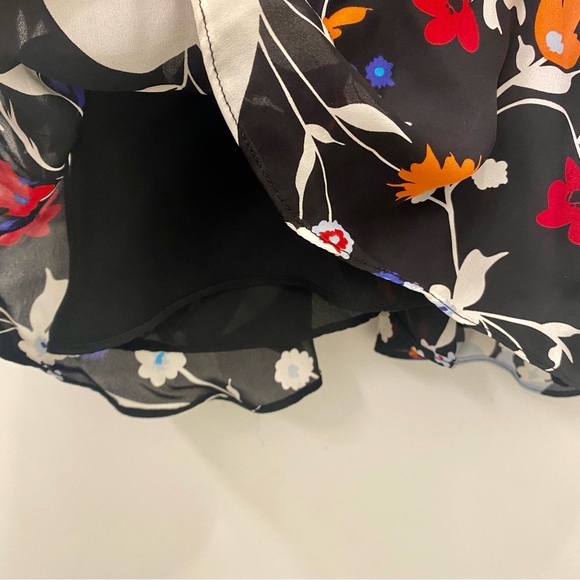 Parker Silk Mini Dress - Cold Shoulder - Black Floral - Picture 8 of 13